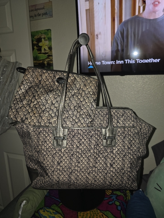 Coach Handbags - Coach Taylor Snake Print Alexis Carryall With Pouch